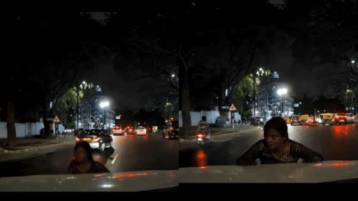 girl-deliberately-gets-in-front-of-speeding-car-on-busy-road-netizens-call-her-possessed-viral-video